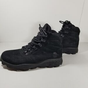 Timberland Brooklyn Hiker Boots Men's 9.5 Waterproof Mid Nubuck Leather Black
